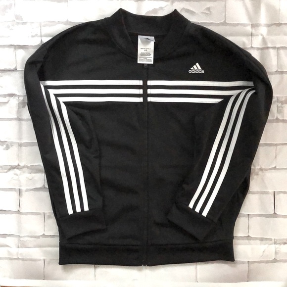 Adidas Girls' 3-Stripe Tricot Jacket BNWOT - Picture 3 of 6
